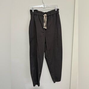 Black Tapered Joggers with Elastic Waistband